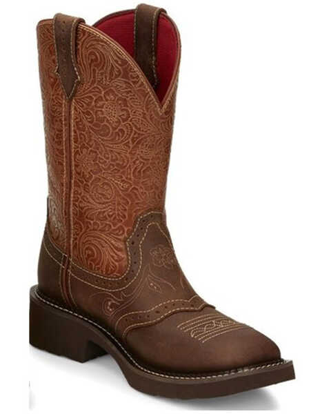 Image #1 - Justin Women's Starlina Western Boots - Broad Square Toe, Brown, hi-res