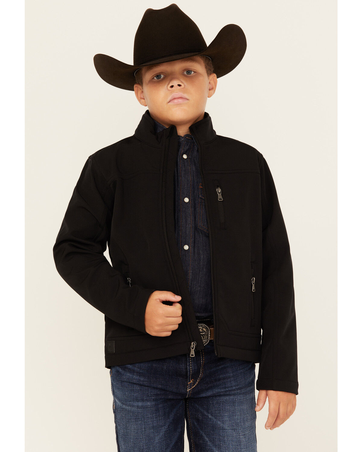 Image #1 - Cody James Boys' Sharpshooter Softshell Jacket, Black, hi-res