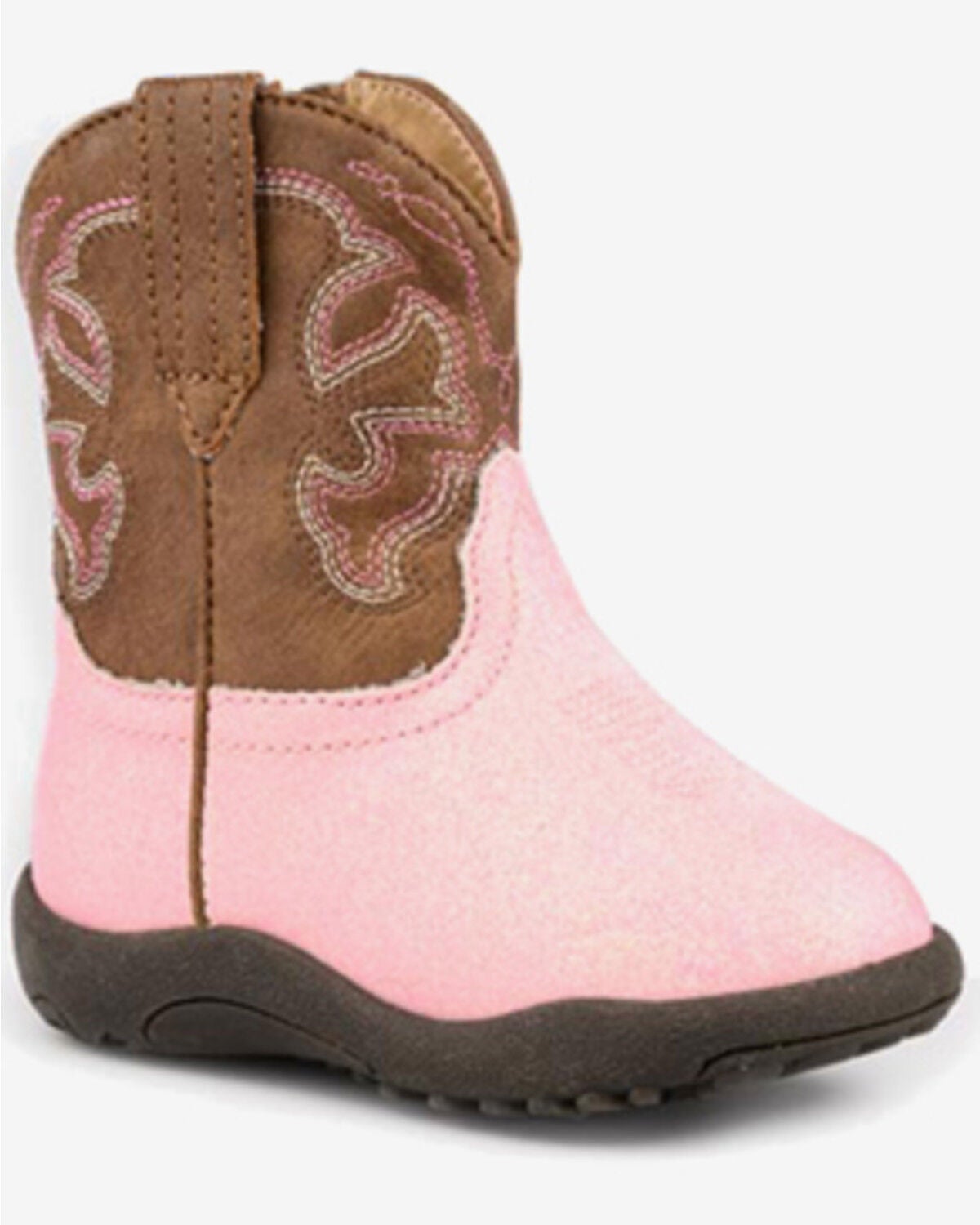 Image #1 - Roper Infant Girls' Cowbabies Gretchen Western Boots - Round Toe, Pink, hi-res
