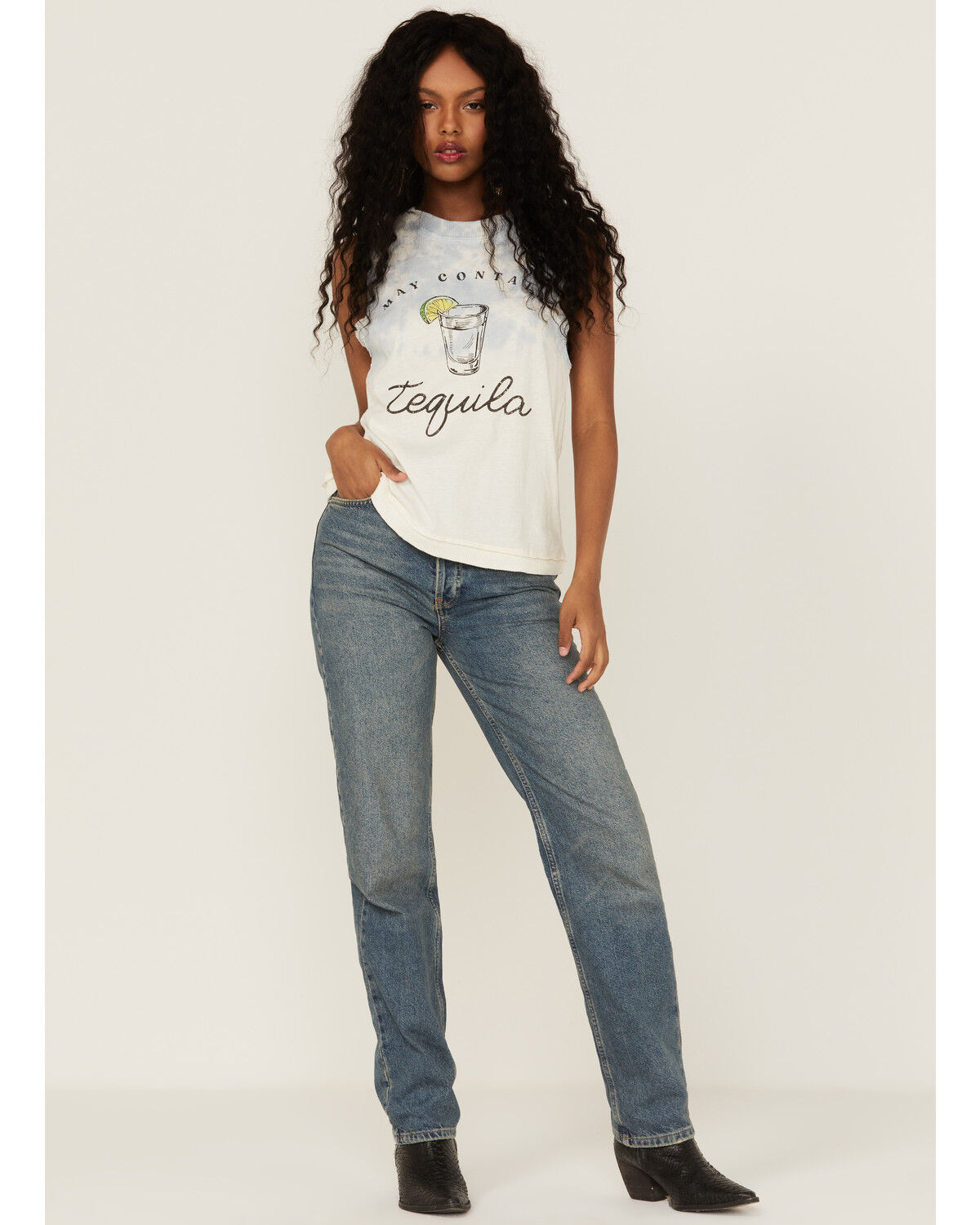 Image #2 - Cleo + Wolf Women's May Contain Tequila Tie Dye Tank, Ivory, hi-res
