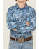 Image #2 - Cody James Boys' Maverick Southwestern Print Long Sleeve Snap Western Shirt, Blue, hi-res