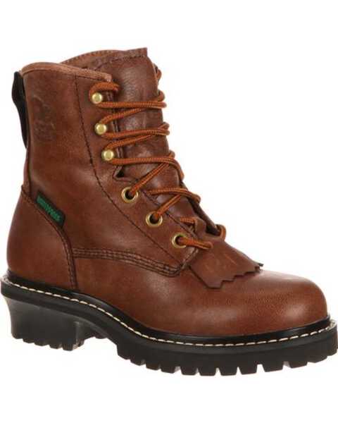 Georgia Boot Little Kids Waterproof Logger Boots - Round Toe, Brown, hi-res