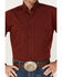 Image #3 - Roper Men's Pinewood Solid Long Sleeve Button Down Western Shirt, Red, hi-res