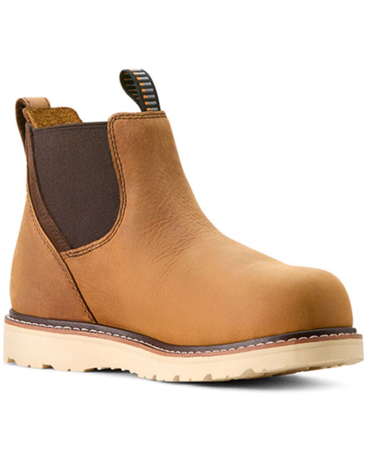 Ariat Women's Rebar Wedge Chelsea Waterproof Work Boots - Composite Toe, Brown, hi-res