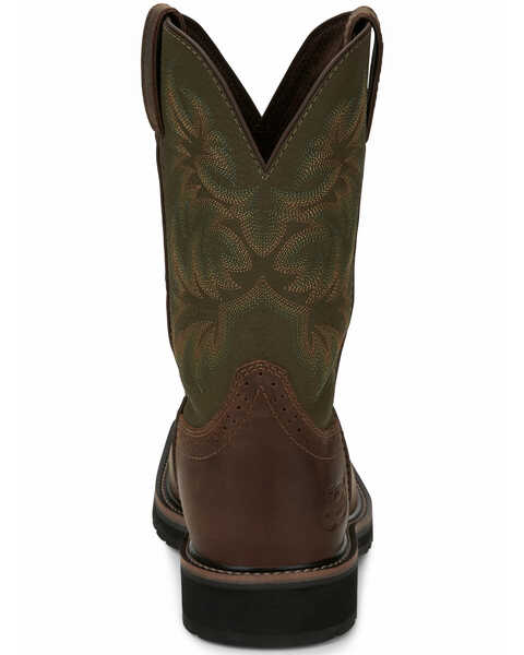 Image #4 - Justin Men's Driller Western Work Boots - Soft Toe, Dark Brown, hi-res