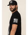 Brothers & Arms Men's Red Line Flag Graphic Short Sleeve T-Shirt , Black, hi-res