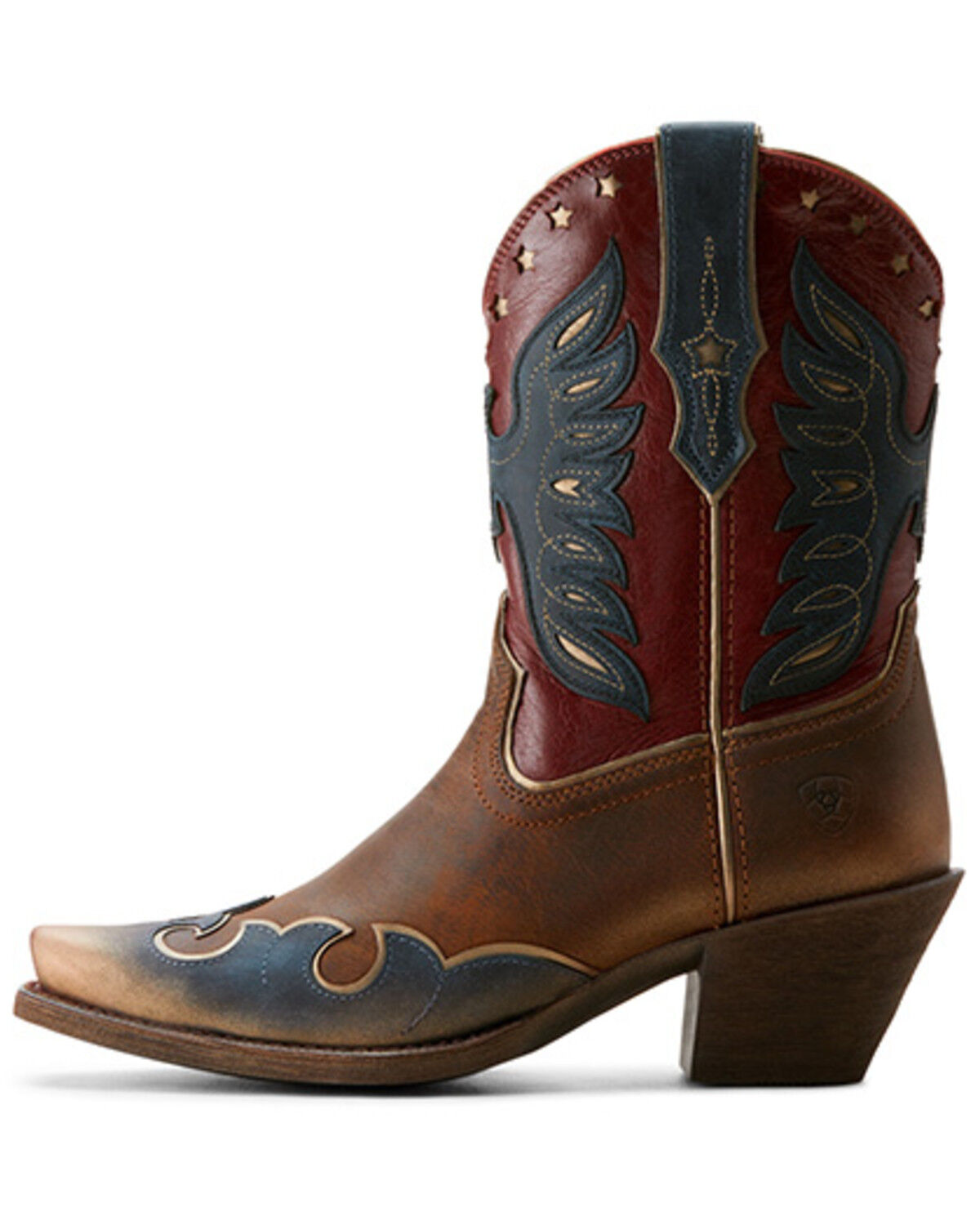 Image #2 - Ariat Women's Bravery Distressed Western Boots - Snip Toe, Brown, hi-res