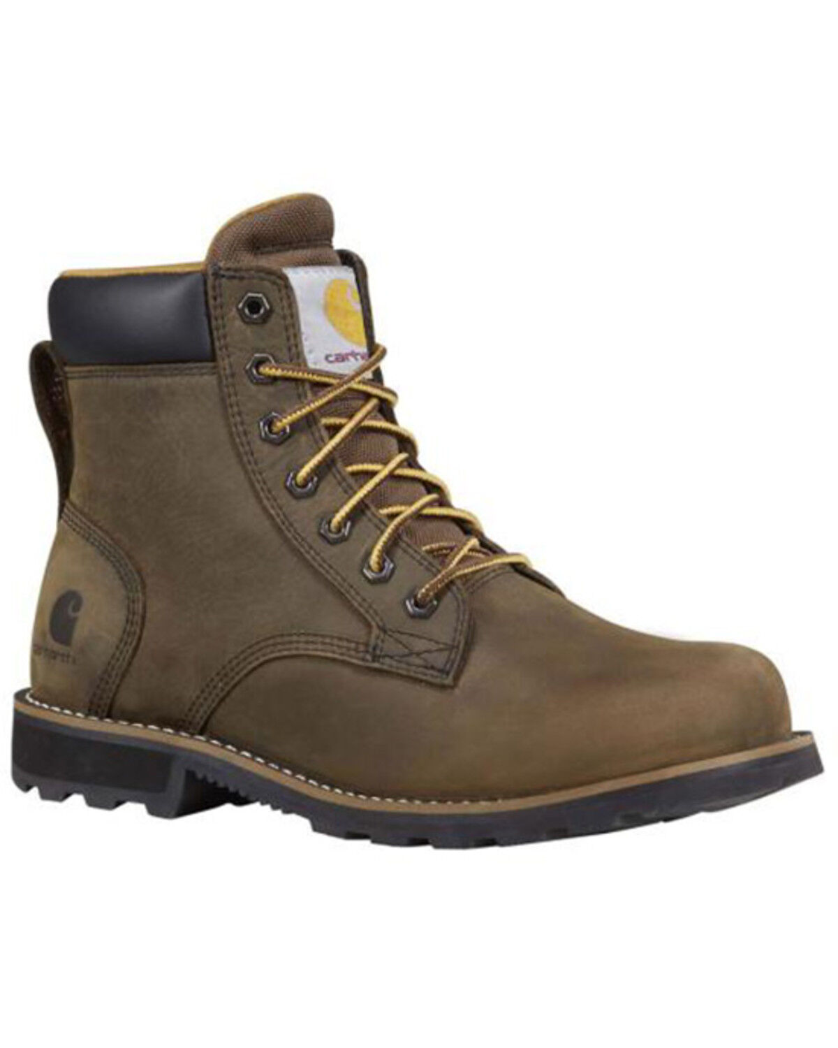 Image #1 - Carhartt Men's 6" Frontier Waterproof Work Boots - Soft Toe, Brown, hi-res