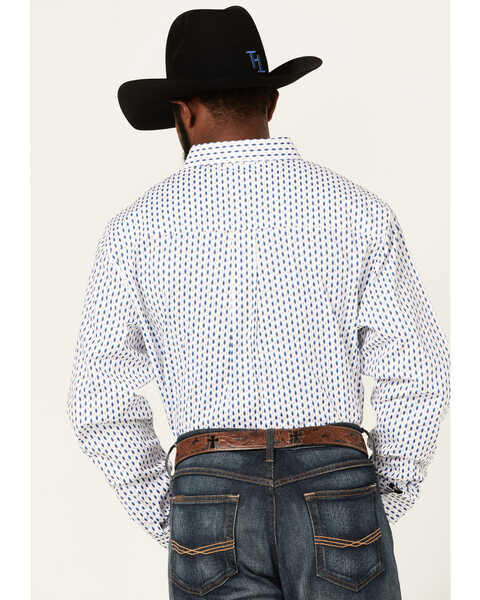 Image #2 - RANK 45® Men's Trained Geo Print Long Sleeve Button-Down Western Shirt , White, hi-res