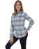 Honey Creek by Scully Women's Blue Corduroy Plaid Long Sleeve Top, Blue, hi-res
