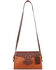 Image #1 - Scully Women's Leather Tooled Overlay Crossbody Bag, Tan, hi-res