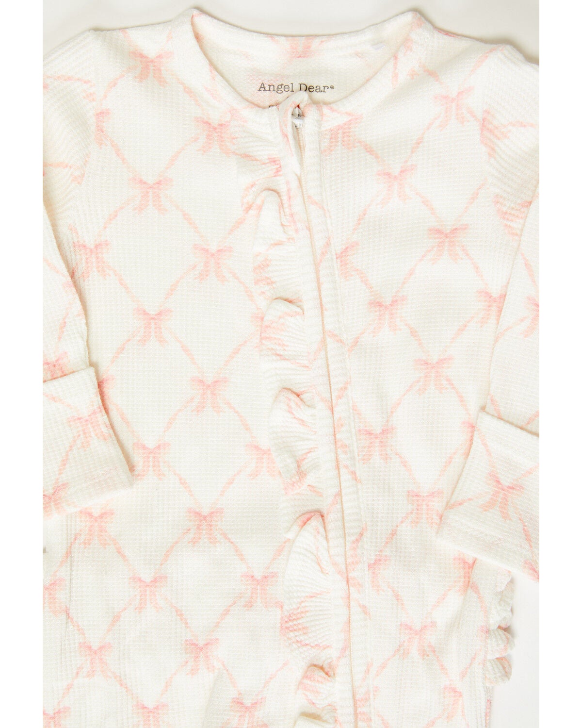 Image #3 - Angel Dear Infant Girls' Bow Zipper Onesie, White, hi-res