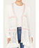 Image #3 - POL Women's Tiered Ditsy Print Long Sleeve Kimono , White, hi-res