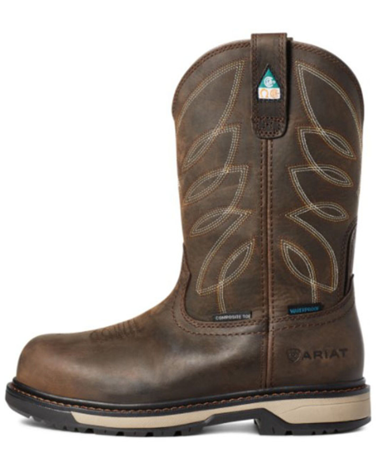 Image #2 - Ariat Women's Riveter Waterproof Western Work Boots - Composite Toe, Brown, hi-res