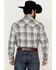 Image #2 - Wrangler Retro Men's Plaid Print Long Sleeve Snap Western Shirt, Grey, hi-res