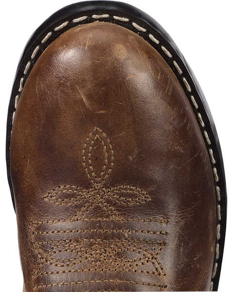 Image #5 - Cody James Boys' Two-Tone Embroidered Western Boots - Round Toe, Brown, hi-res