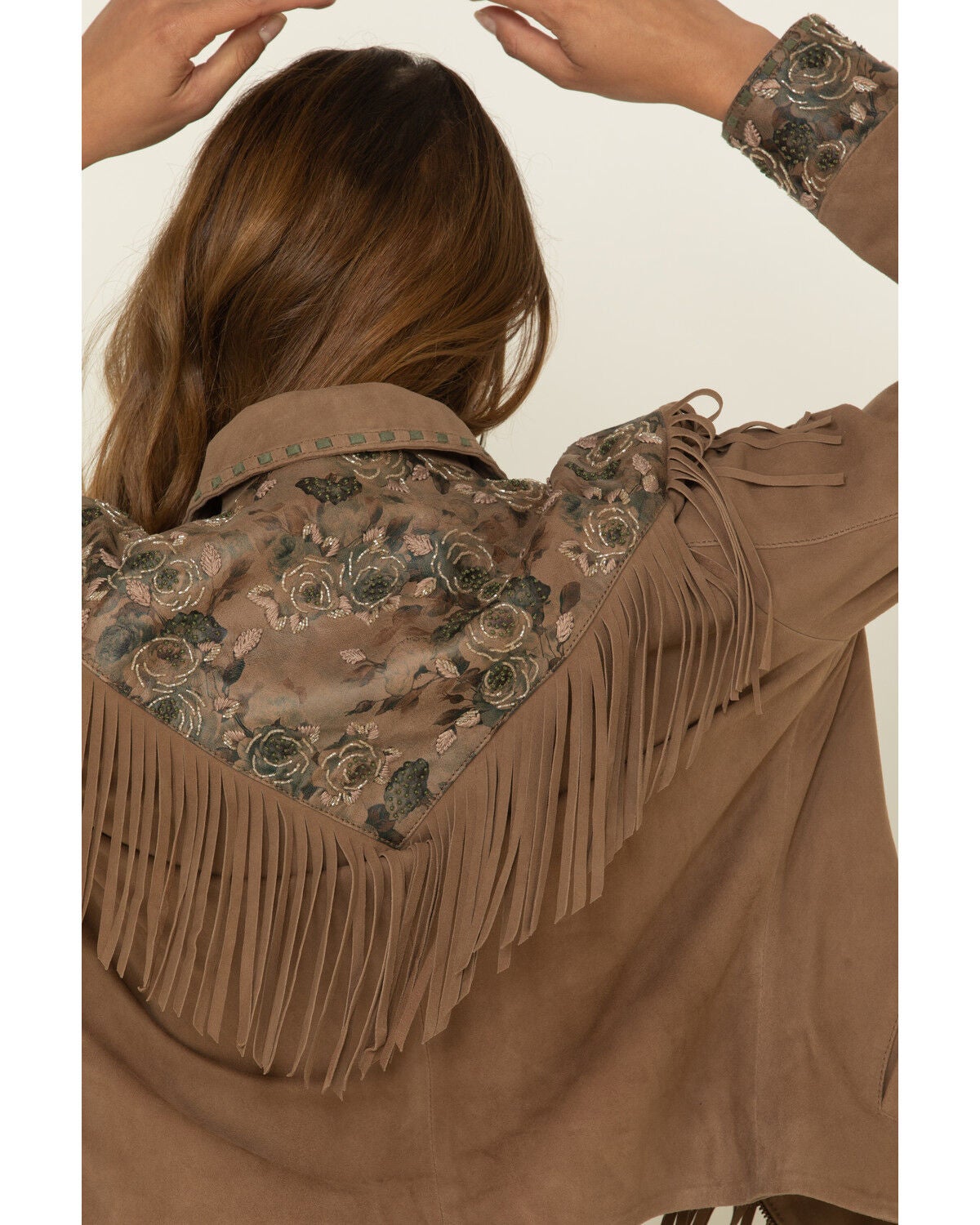 Image #4 - Scully Women's Brown Beaded Fringe Jacket, , hi-res