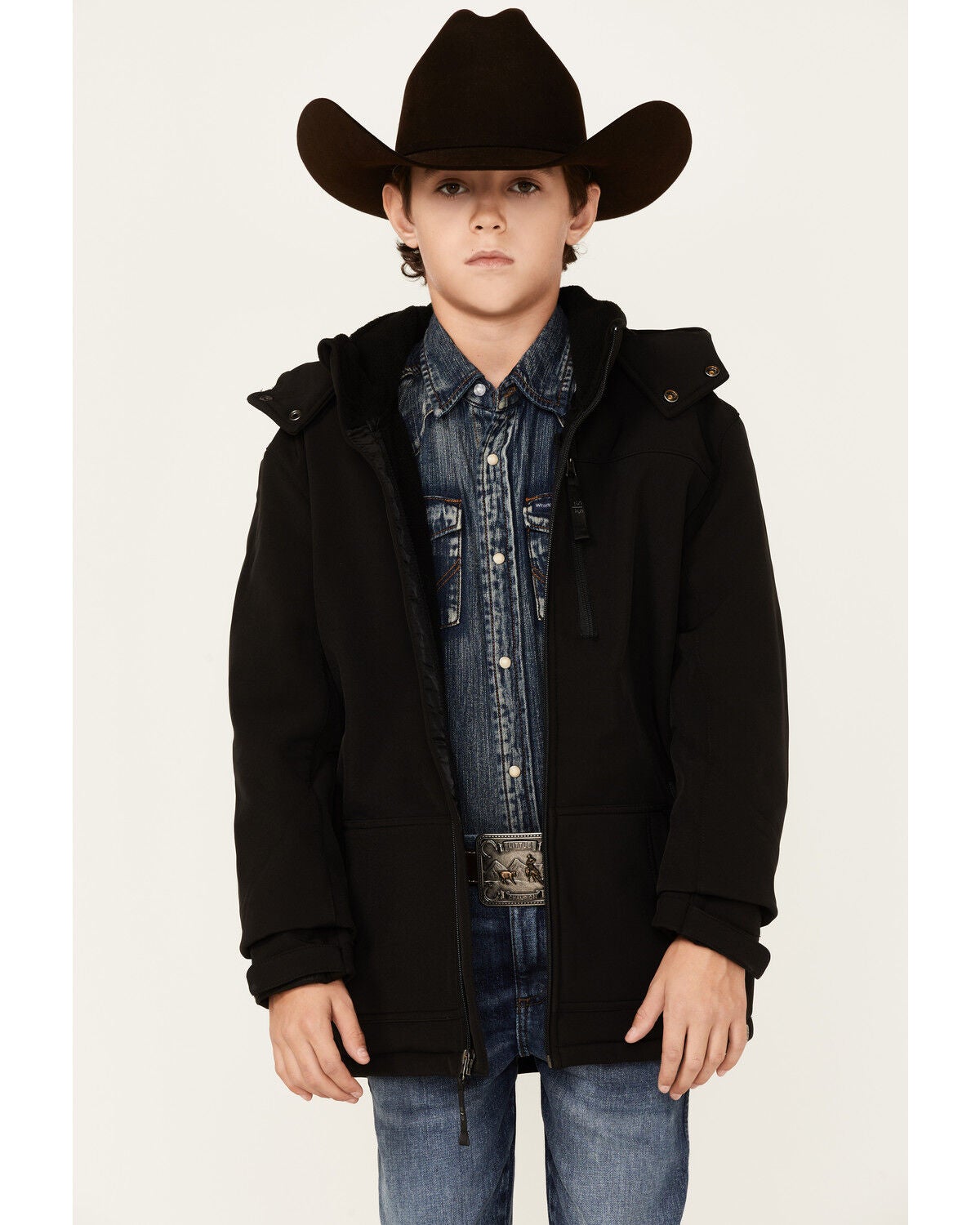 Image #1 - STS Ranchwear Boys' Black Youth Barrier Softshell Jacket , , hi-res