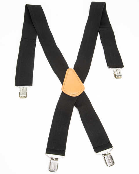 Hawx Men's Black Work Suspenders, Black, hi-res