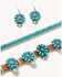Image #2 - Shyanne Women's Desert Charm Turquoise Choker Necklace & Earring Set - 3-Piece, Silver, hi-res