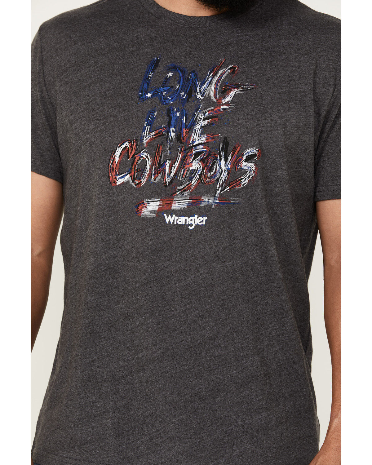 Image #3 - Wrangler Men's Americana Long Live Cowboys Short Sleeve Graphic T-Shirt, Charcoal, hi-res