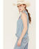 Image #2 - Ariat Women's Liberty Embroidered Button Down Sleeveless Top, Blue, hi-res