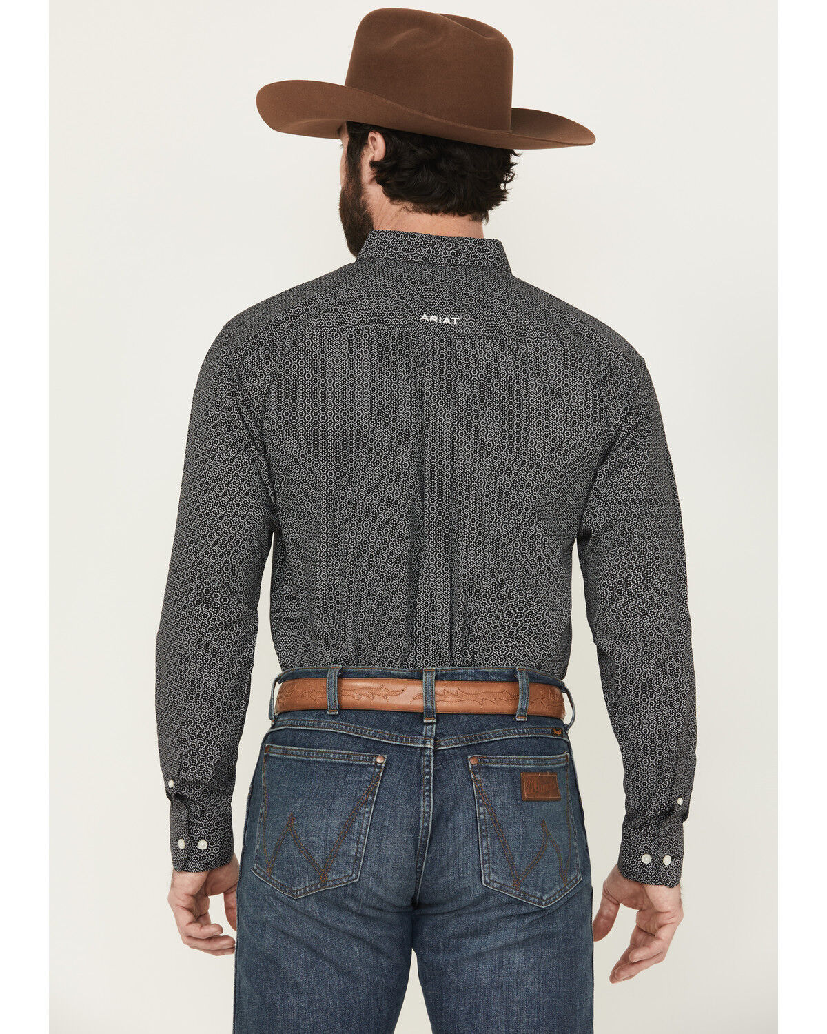 Image #4 - Ariat Men's Team Flower Geo Print Long Sleeve Button-Down Western Shirt - Tall, Black, hi-res