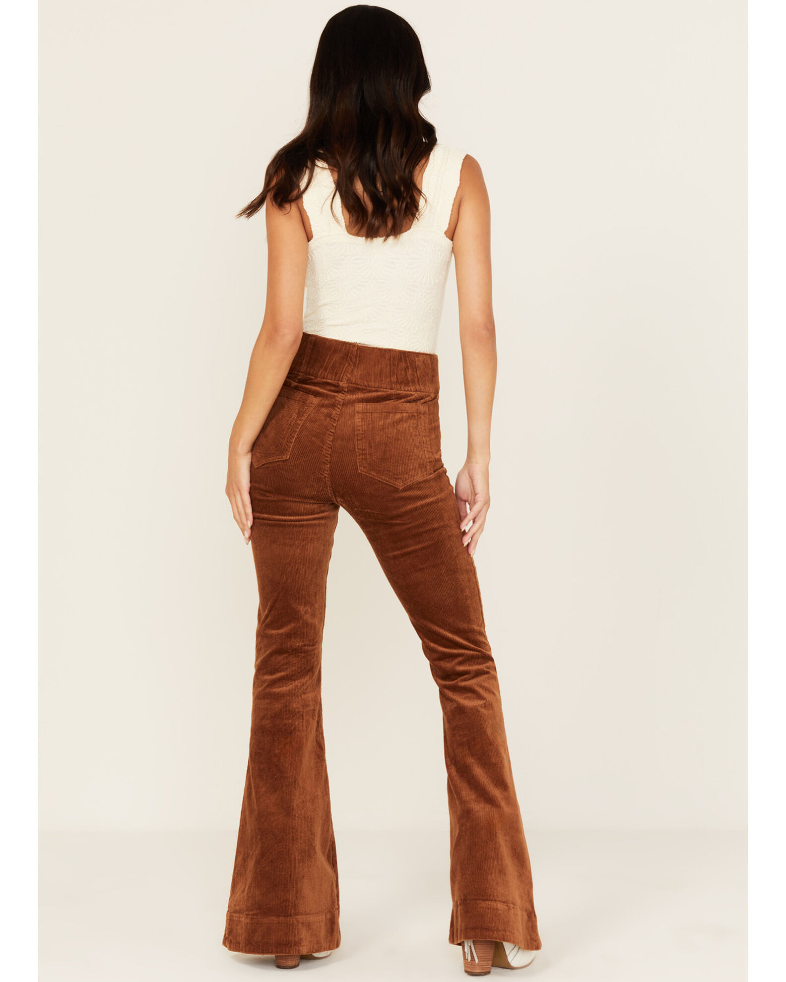 Show Me Your Mumu Women's Cam High Rise Corduroy Bell Bottom