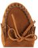 Women's Minnetonka Kilty Suede Moccasins - Wide, Brown, hi-res