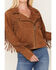 Image #3 - Idyllwind Women's Braided Leather Zip Moto Jacket, Brown, hi-res