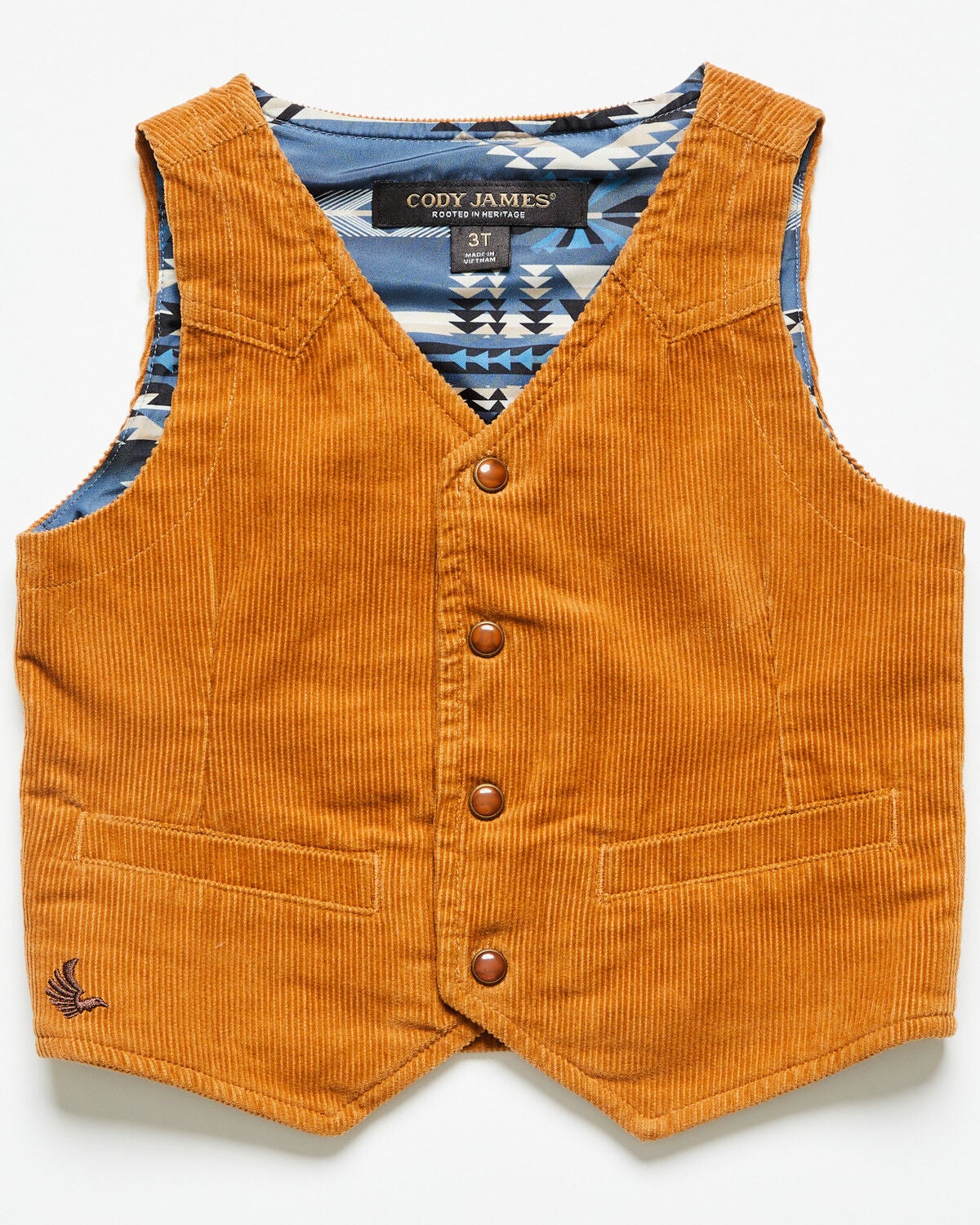 Cody James Toddler Boys' William Corduroy Snap Vest, Tan, hi-res