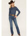 Image #1 - Wrangler Women's Dark Wash High Rise Rodeo Bootcut Stretch Denim Jeans, Dark Wash, hi-res