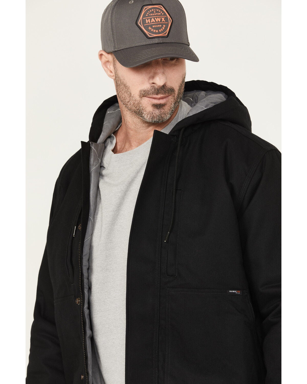 Image #2 - Hawx Men's FR Hooded Bomber Jacket, Black, hi-res