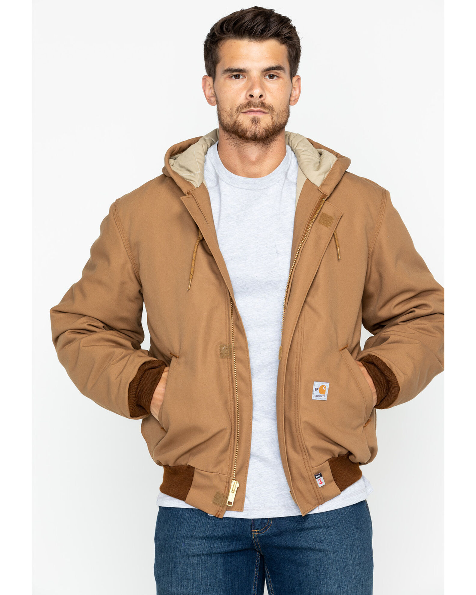 Image #1 - Carhartt Men's FR Duck Active Hooded Jacket, Carhartt Brown, hi-res