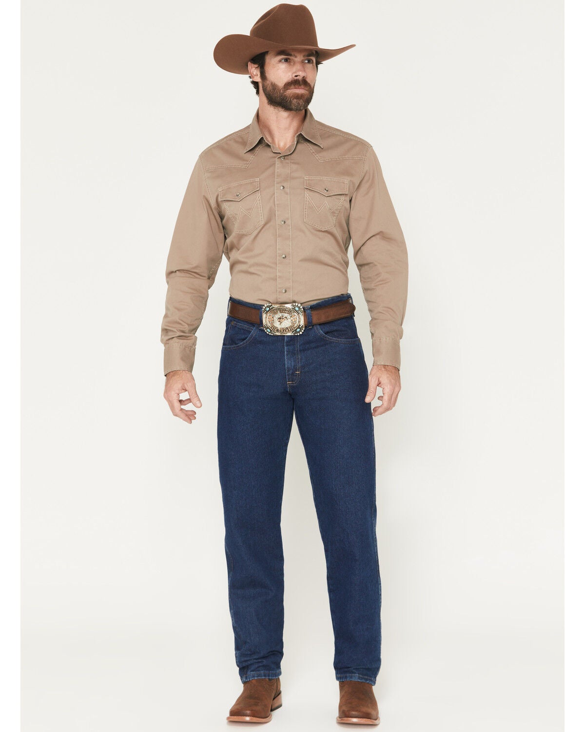 Image #1 - Wrangler Men's Rugged Wear Relaxed Fit Jeans, Ant Navy, hi-res