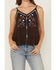 Image #3 - Shyanne Women's Embroidered Cami, Dark Brown, hi-res