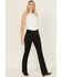 Image #1 - Wonderwest Women's Rigid Like Black Studded High Rise Bootcut Stretch Denim Jeans, Black, hi-res