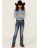 Image #1 - Shyanne Girls' Contrast Stitch & Embroidered Bootcut Jeans, Blue, hi-res