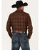 Pendleton Men's Canyon Ombre Plaid Snap Western Flannel Shirt , Brown, hi-res