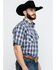 Jack Daniel's Men's Textured Plaid Print Short Sleeve Western Shirt , Black, hi-res