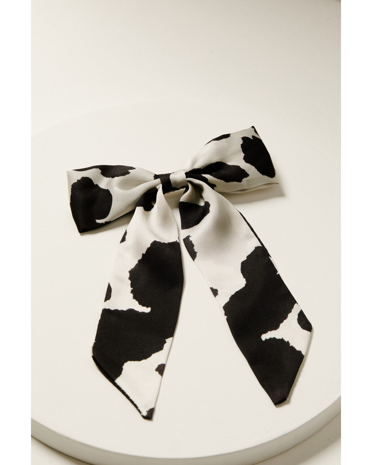 Image #2 - Shyanne Women's Sylvie Cow Print Bow Hair Clip, Black, hi-res