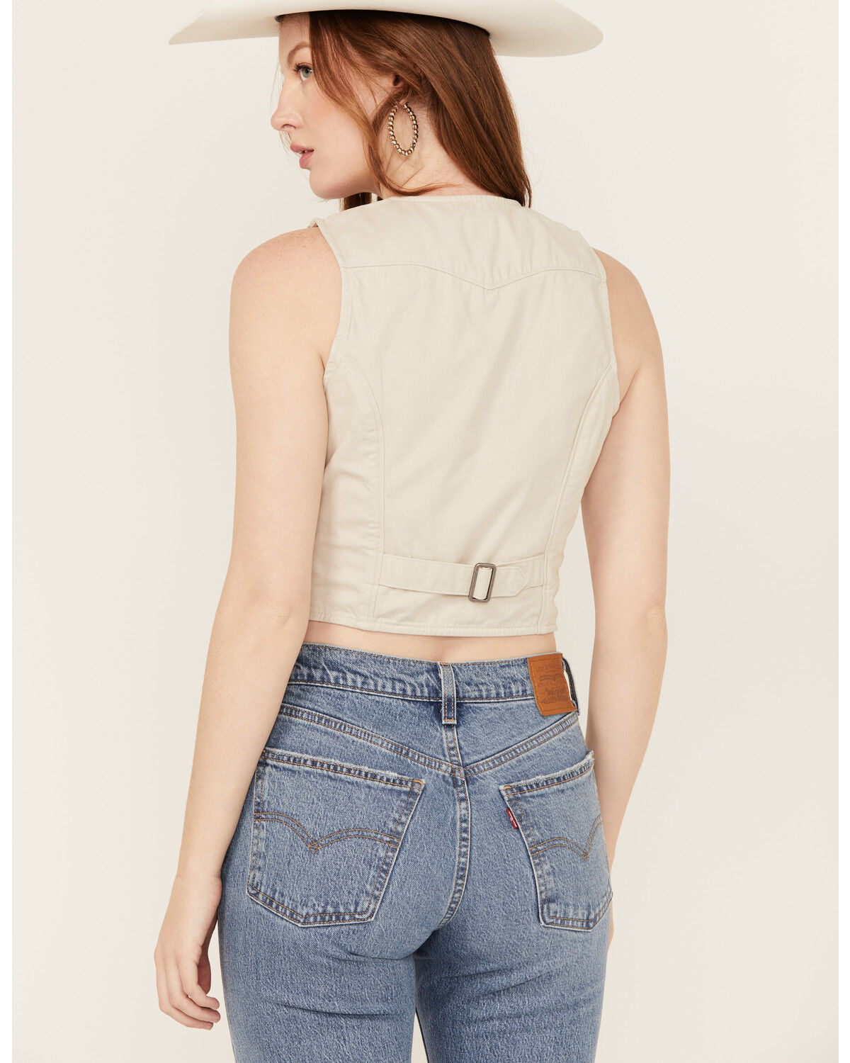 Image #4 - Levi's Women's Jaylah Cropped Vest, Tan, hi-res