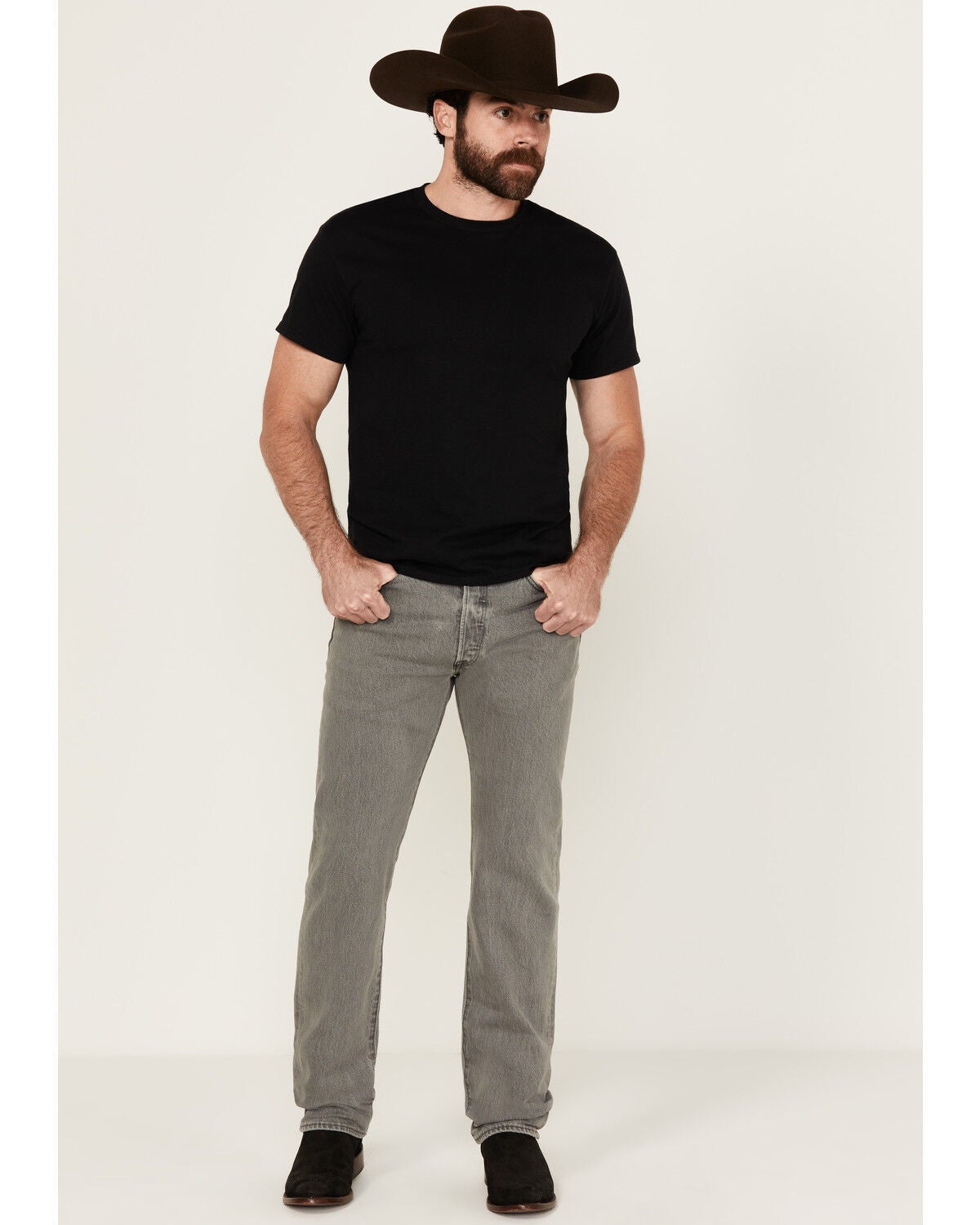 Levi's Men's Dirienzo Original Straight Fit Rigid Stretch Denim Jeans, Grey, hi-res