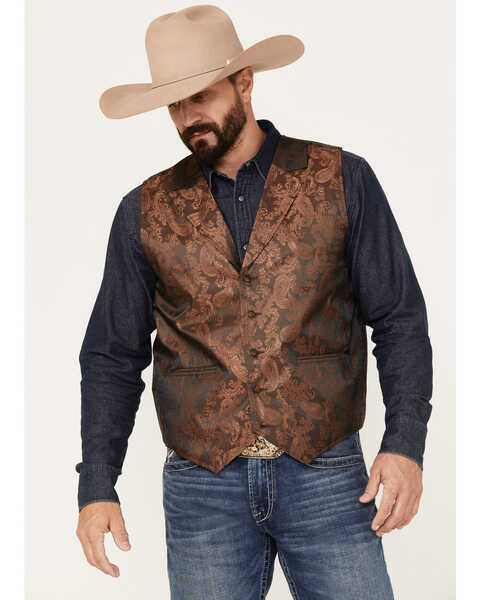 Image #1 - Cody James Men's Noble Paisley Vest, Rust Copper, hi-res