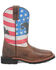 Image #2 - Dan Post Little Boys' Buckin' Around in the Buck Patriotic Western Boots - Broad Square Toe, Brown, hi-res