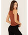 Image #4 - Shyanne Women's Suede Cutout Tank, Chestnut, hi-res