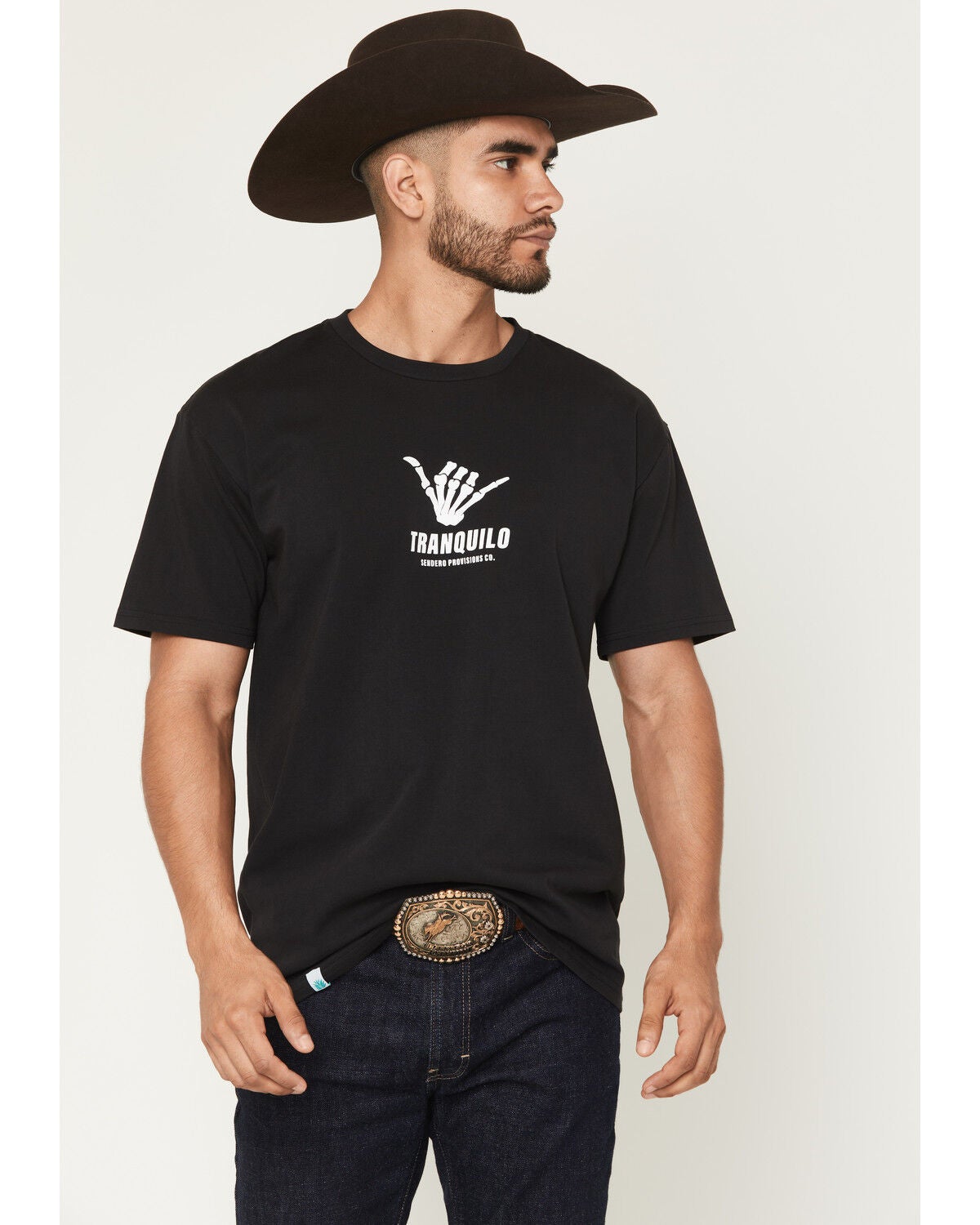 Image #1 - Sendero Provisions Men's Tranquilo Short Sleeve Graphic T-Shirt, Black, hi-res