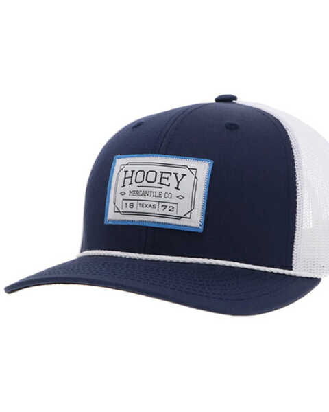 Hooey Men's Doc Trucker Cap , Blue/white, hi-res