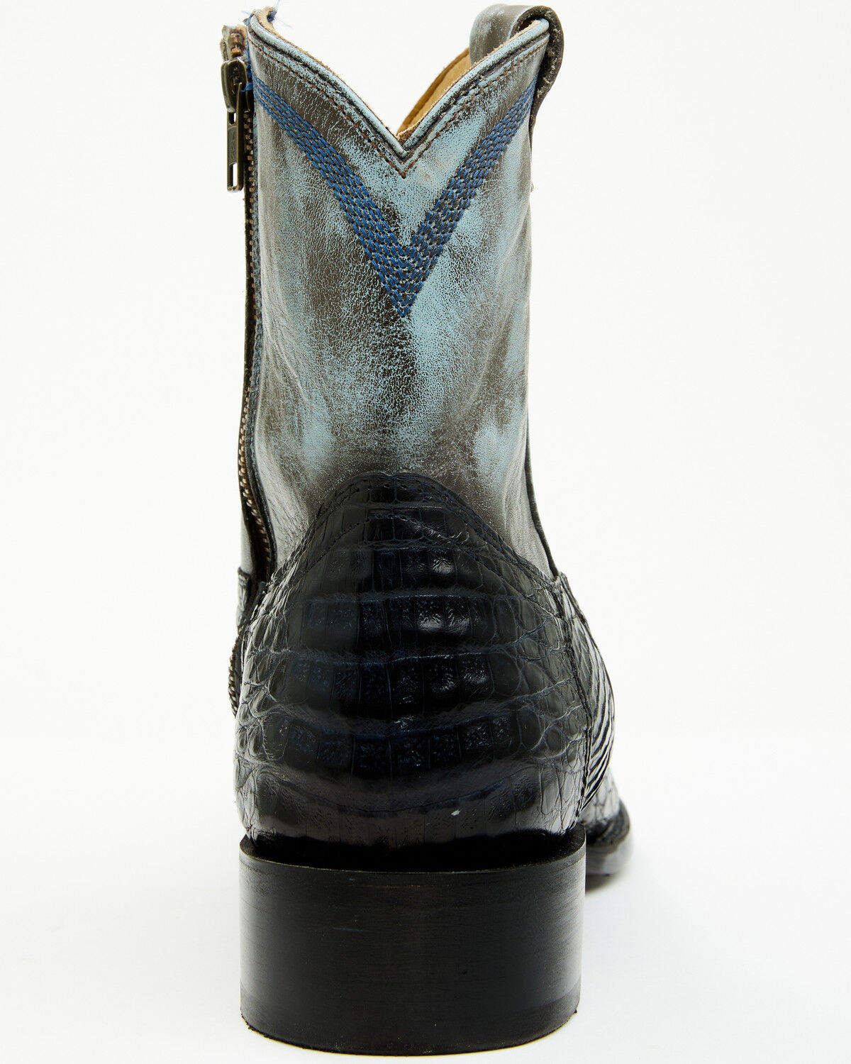 Image #5 - Corral Women's Exotic Caiman Western Boots - Square Toe, Dark Blue, hi-res