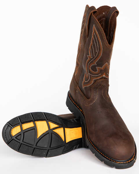 Image #5 - Cody James Men's Western Work Boots - Composite Toe, Brown, hi-res